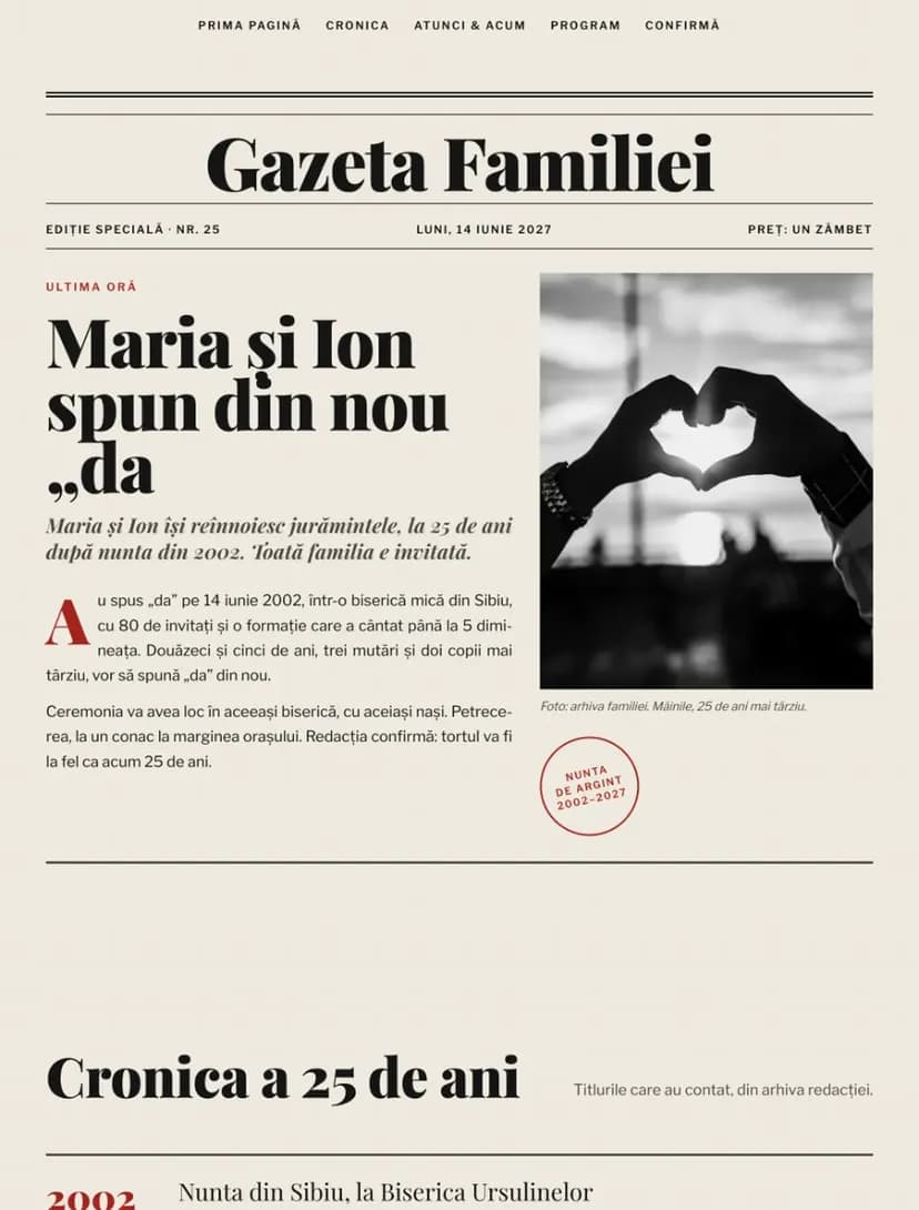 The wedding newspaper digital invitation template