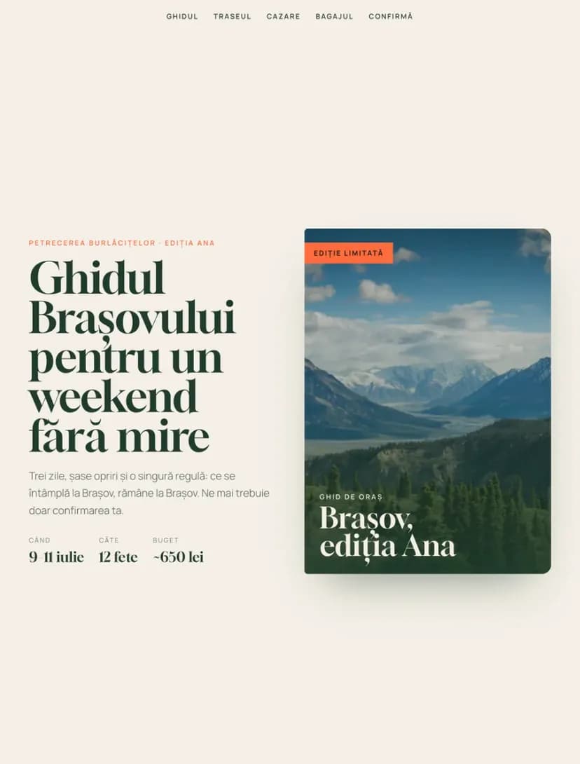 Model de invitație digitală Ghidul orașului