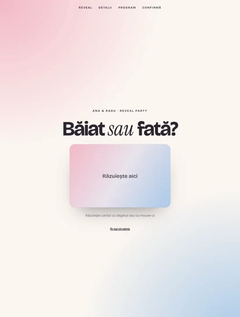 Model de invitație digitală Gender Reveal
