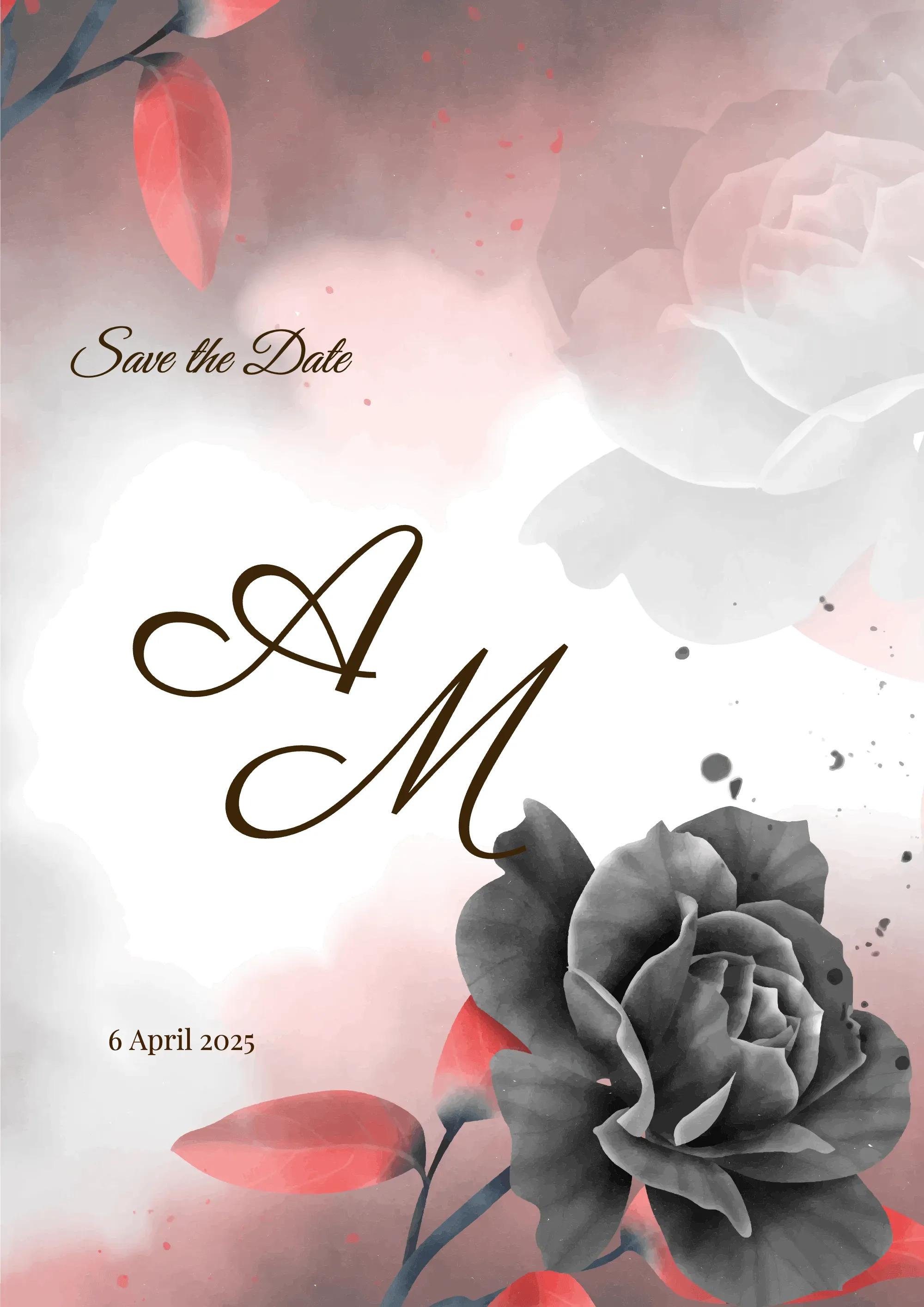 Plantilla de invitación digital Black Rose