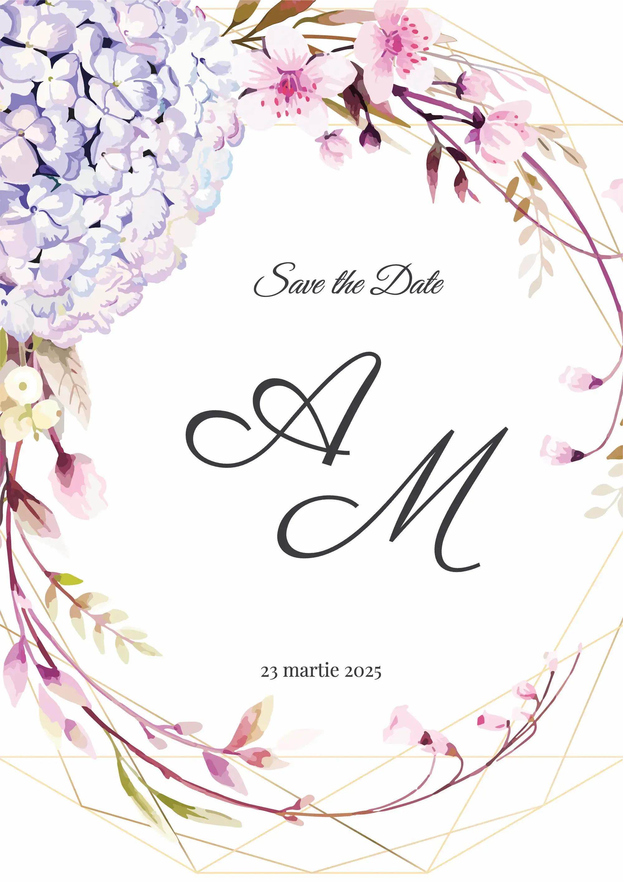 Model de invitație digitală Hydrangea Harmony
