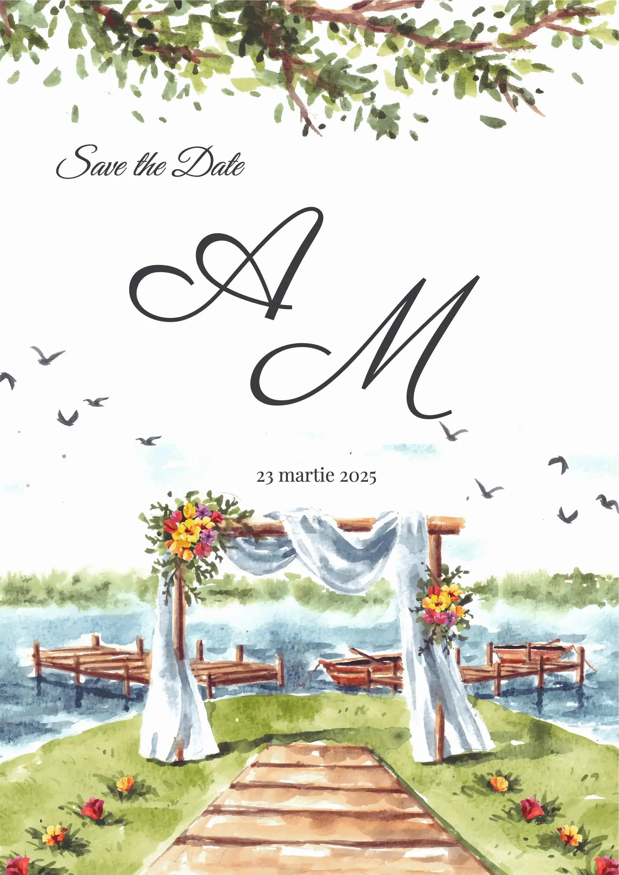 Model de invitație digitală Lakeside Vows