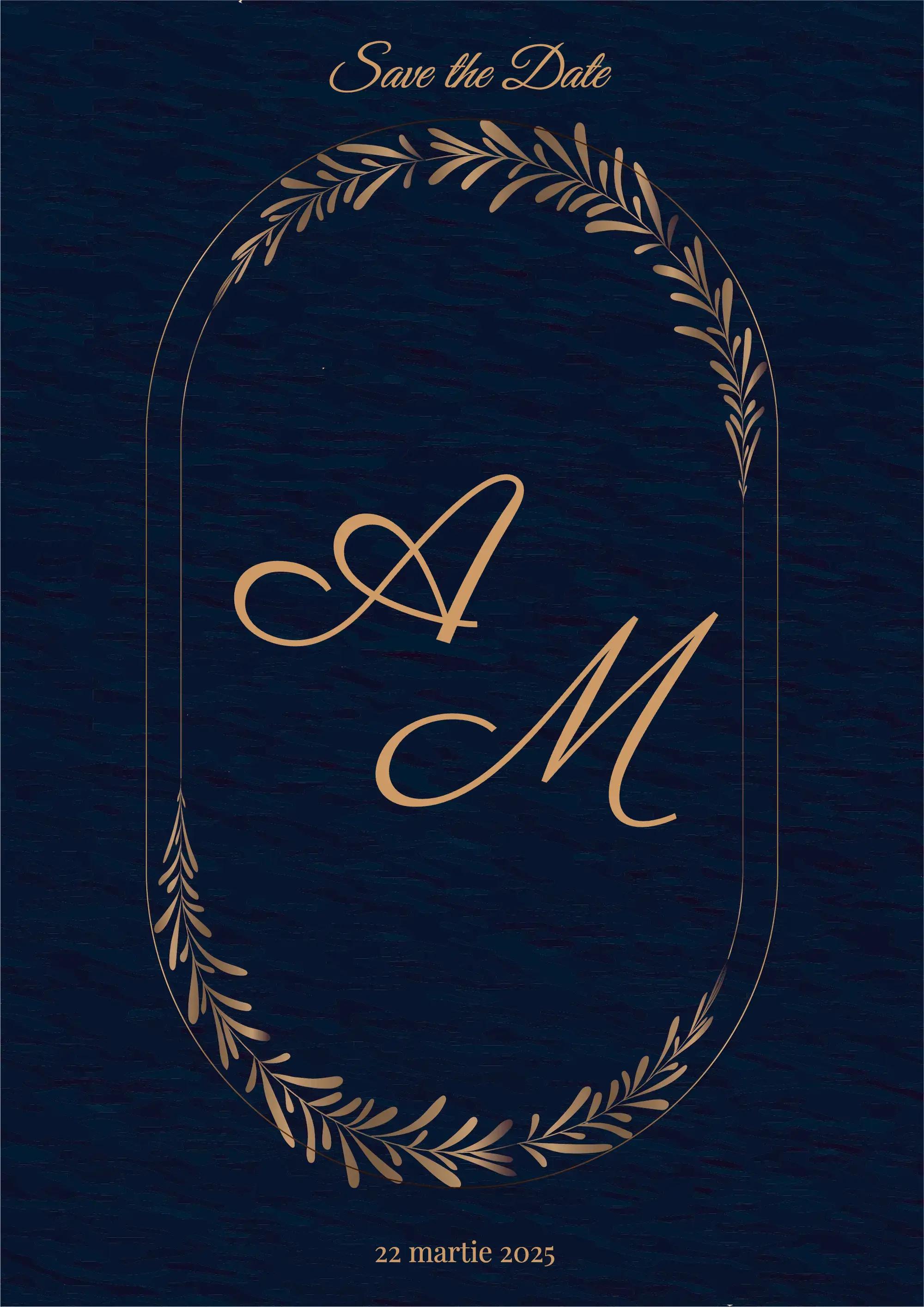 Model de invitație digitală Midnight Gold