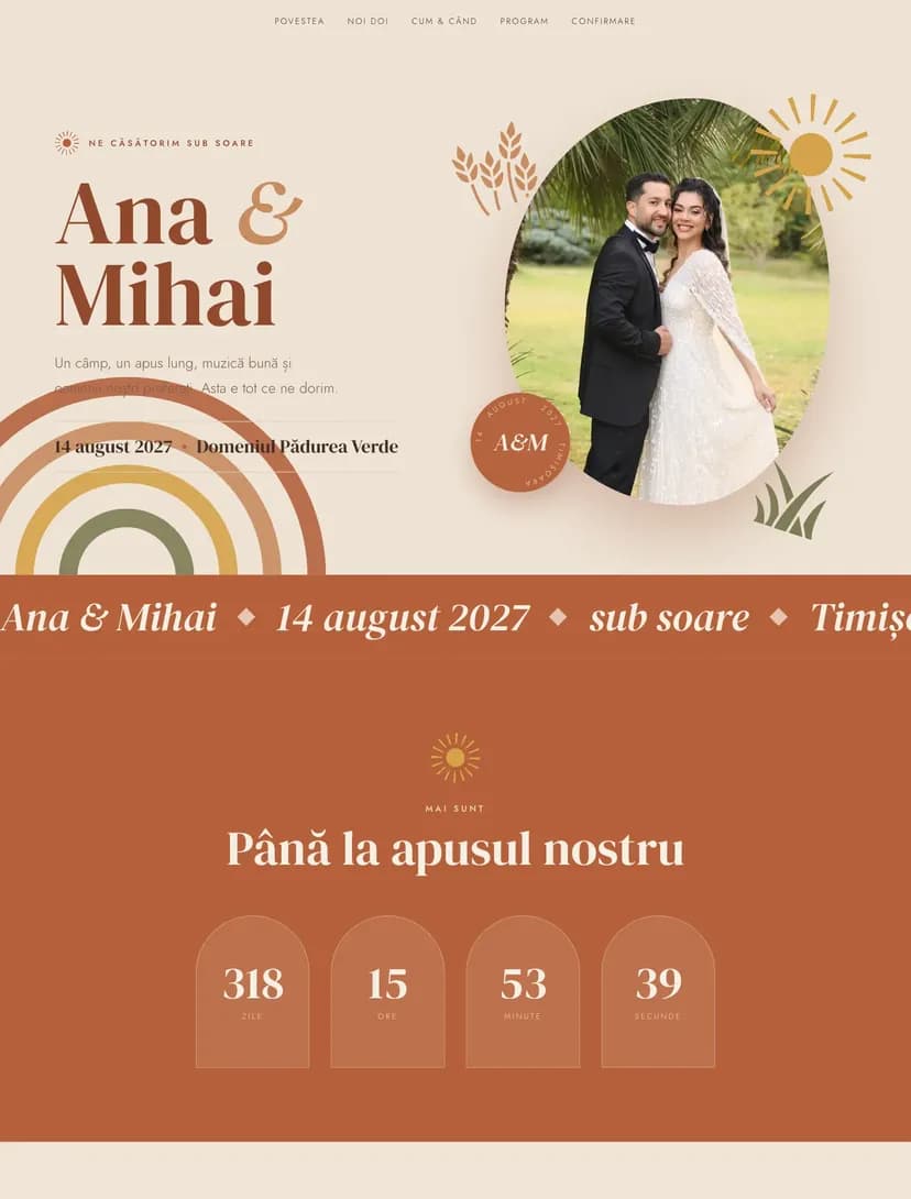 Boho — Sunset Wedding digital invitation template