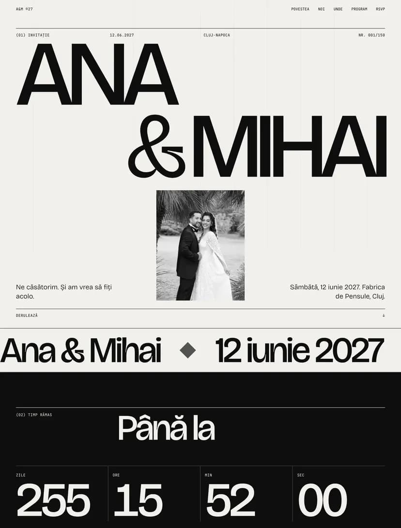 Minimal — Monochrome Wedding digital invitation template