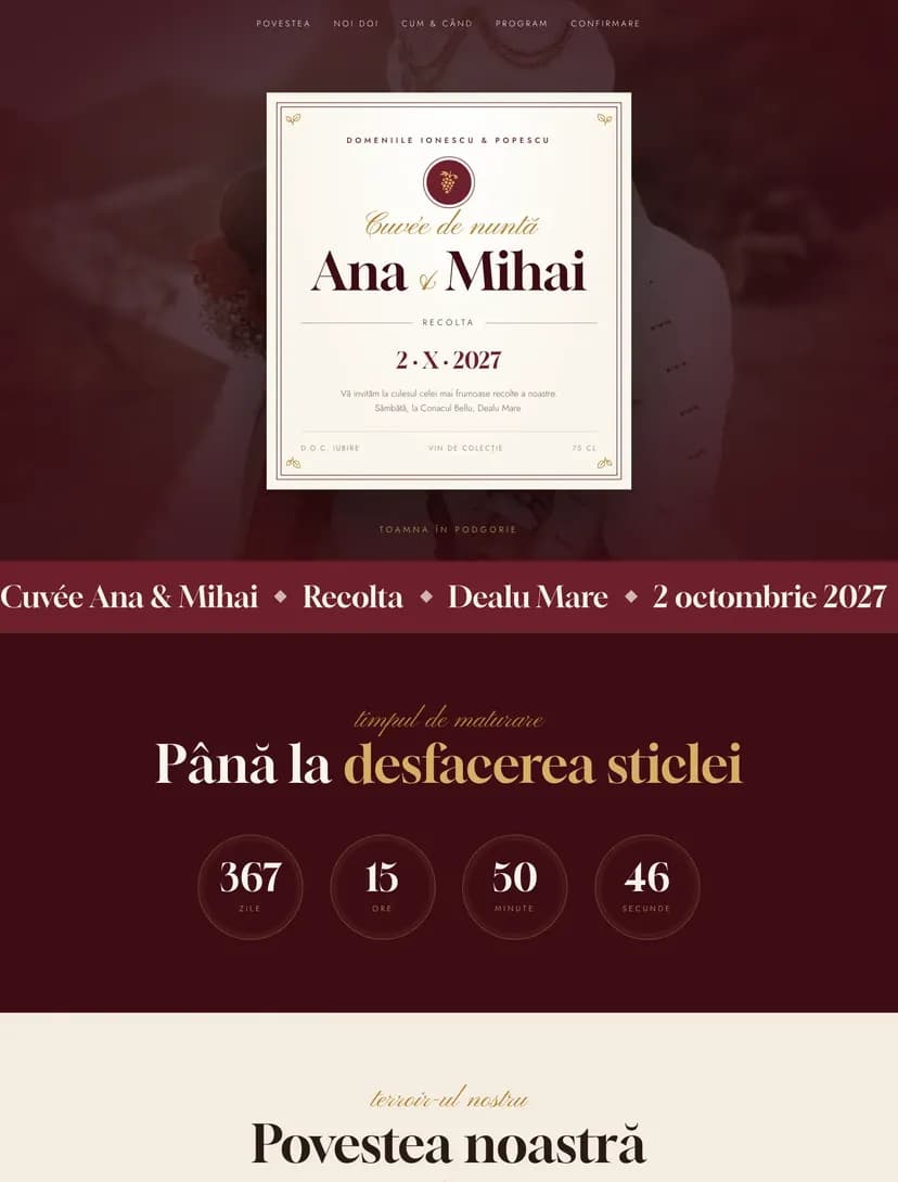 Podgorie — Vineyard Wedding digital invitation template