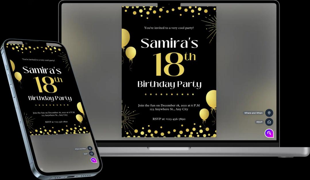 Black and Gold Elegant 18th