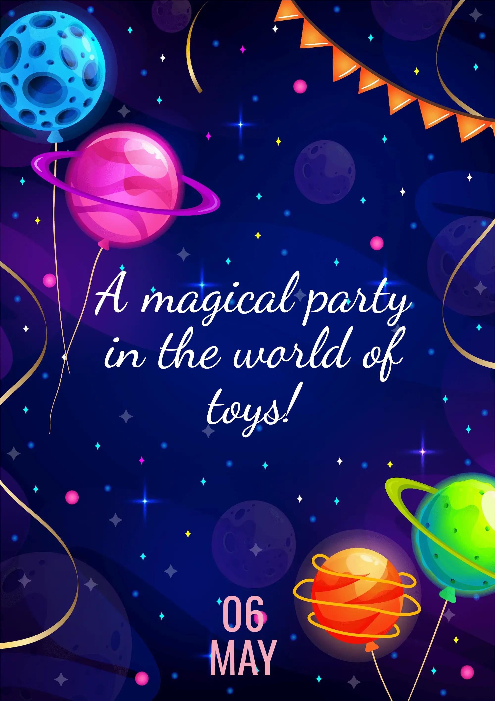 Cosmic Adventure digital invitation template