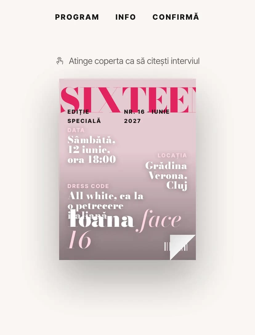 Model de invitație Sweet 16 Cover