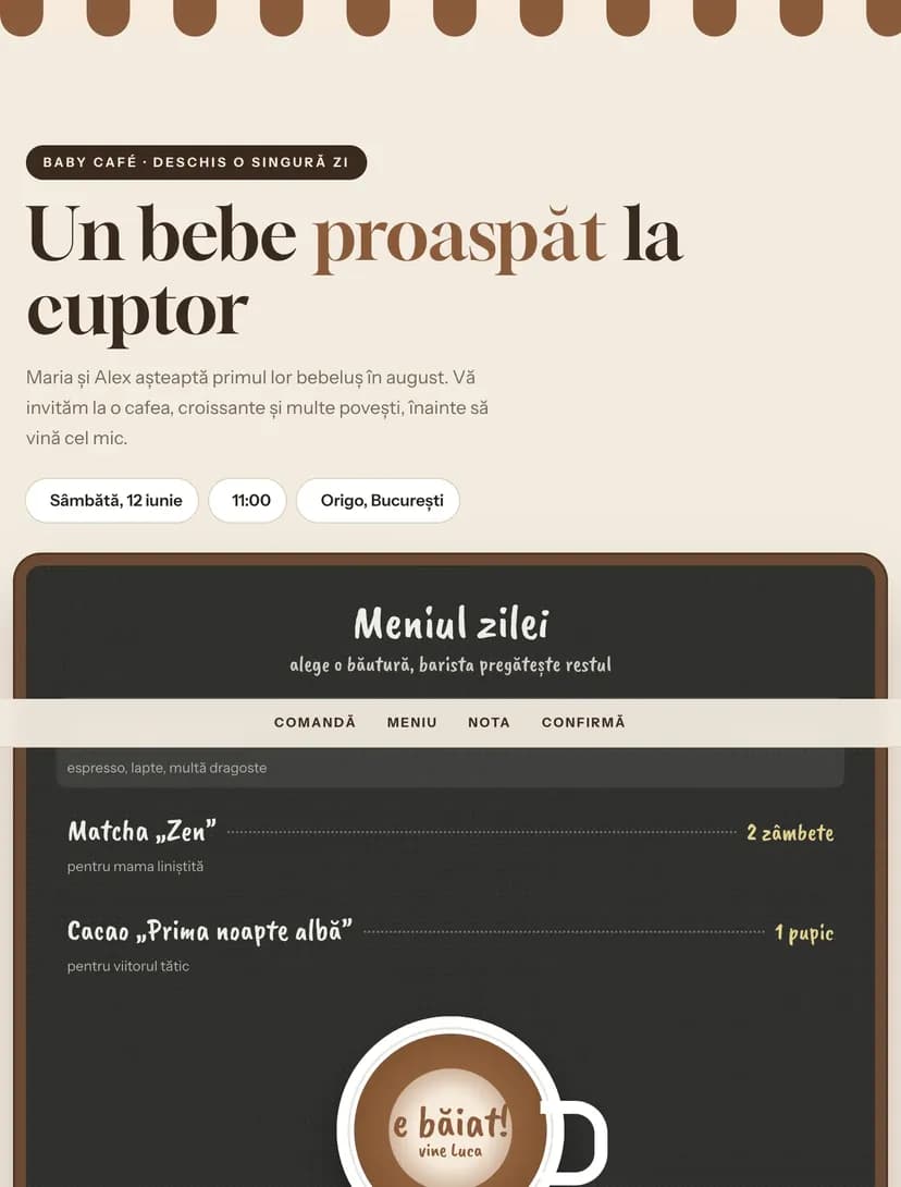 Baby Café digital invitation template