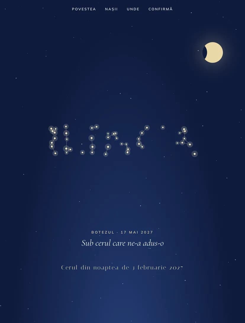 Star Map digital invitation template