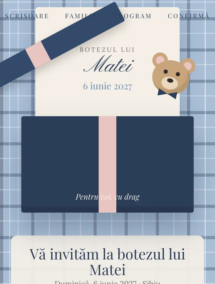 Teddy Old Money invitation design