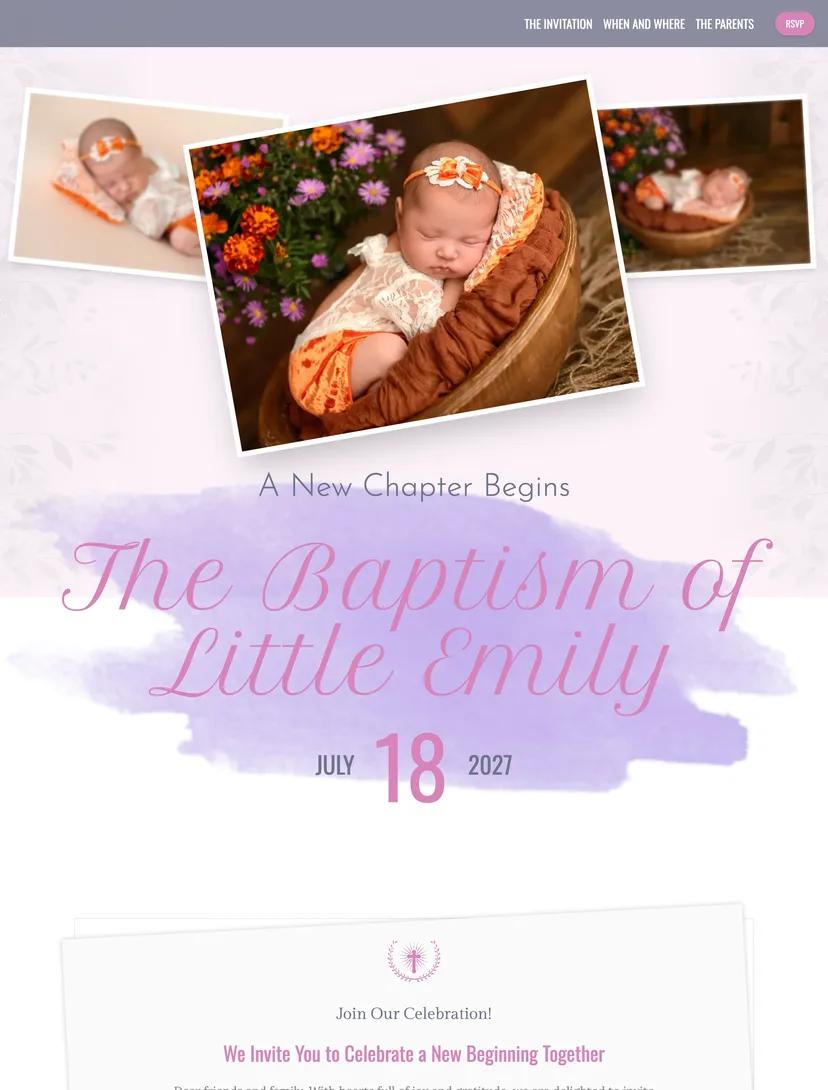 Model de invitație digitală Blossom Beginnings
