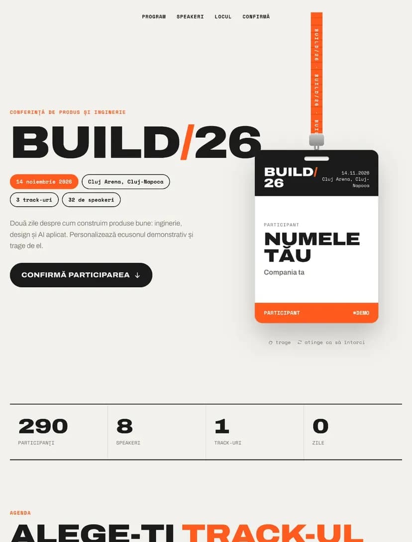 BUILD/26 digital invitation template