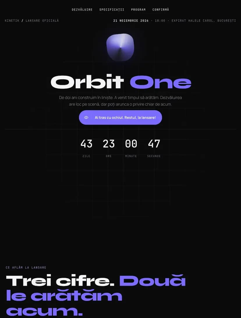 Orbit One Launch digital invitation template