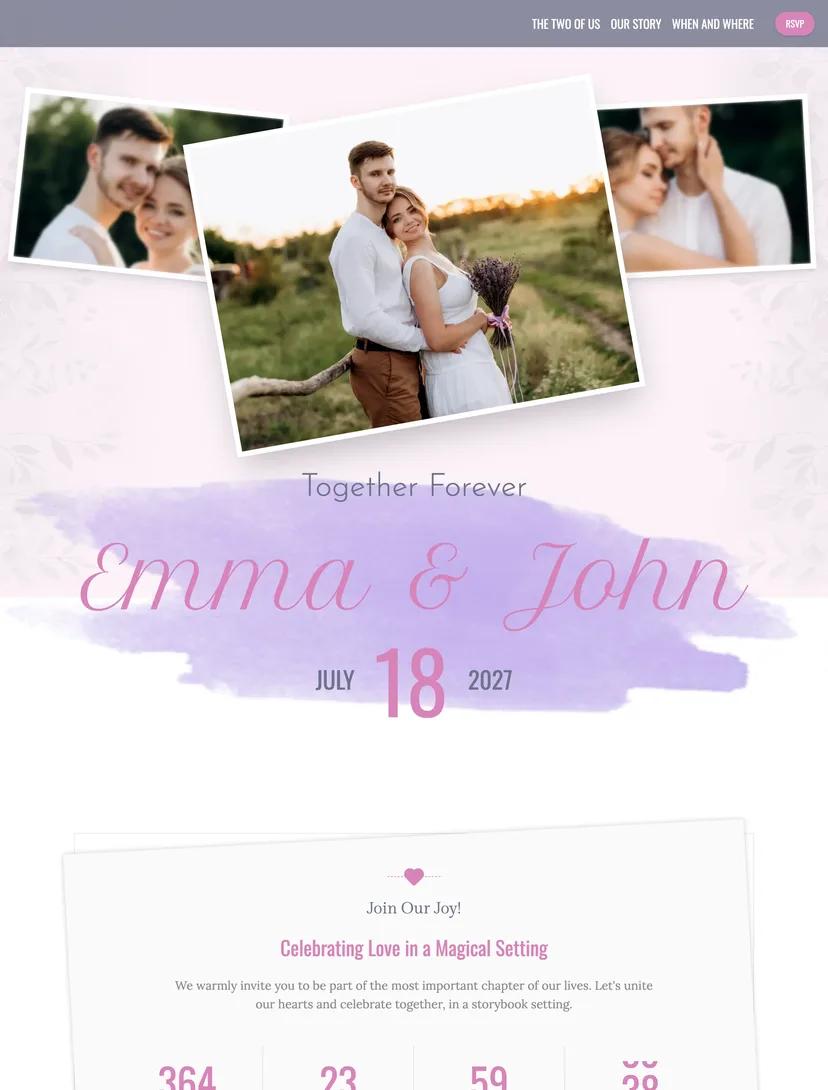 Model de invitație digitală Blossom Love