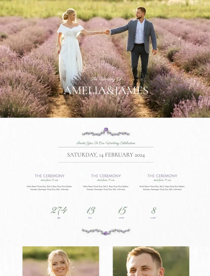 Model de invitație digitală Lavender