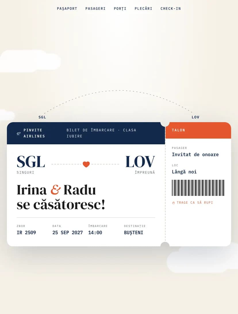Boarding Pass invitation design
