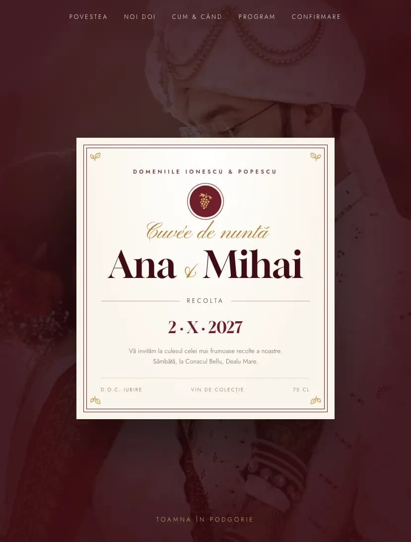 Vineyard invitation design