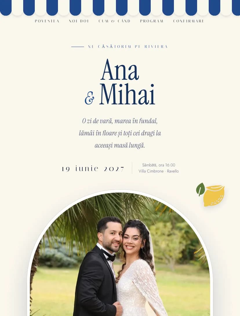 Diseño de invitación Riviera