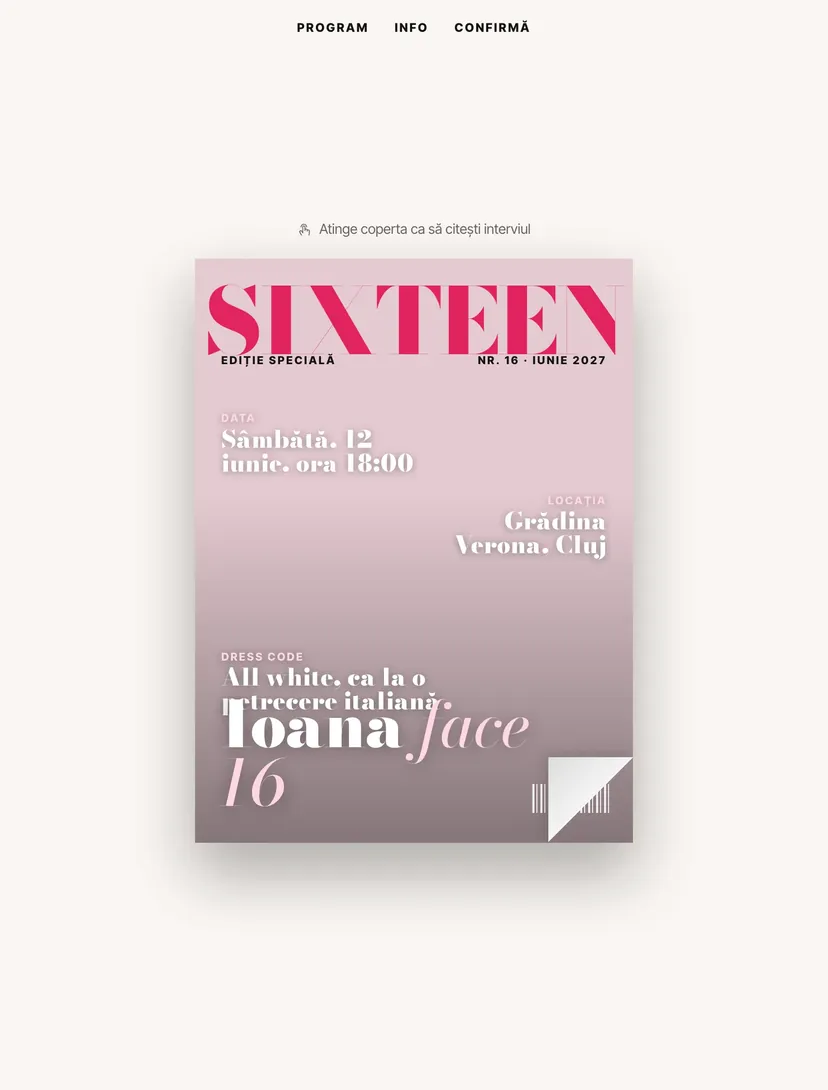 Vista en el celular — diseño Sweet 16 Cover