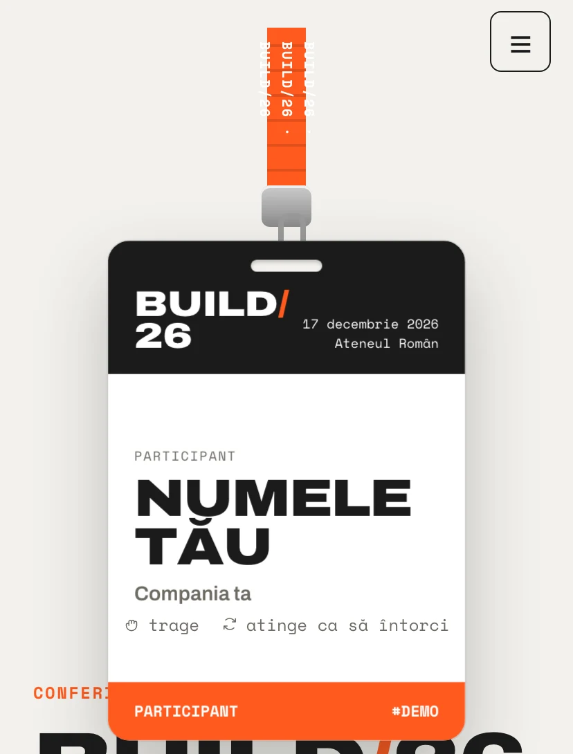 Vista en el celular — diseño Conference Badge