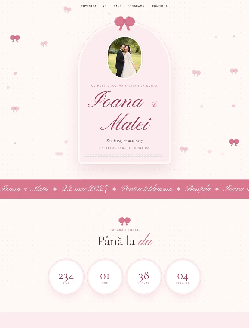 Mobile preview — Coquette design